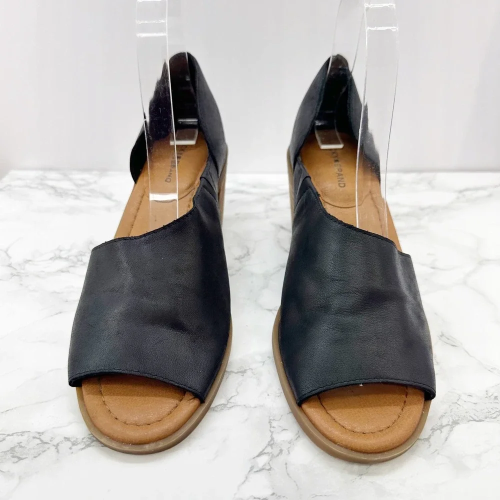 Lucky‎ Brand Raheema D'Orsay Black Block Heel Sandals Size 7.5